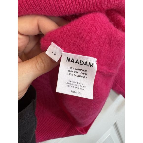 Naadam -The Original Cashmere Sweater In A Bright Pink 100% Cashmere, Women’s XS - Picture 5 of 5